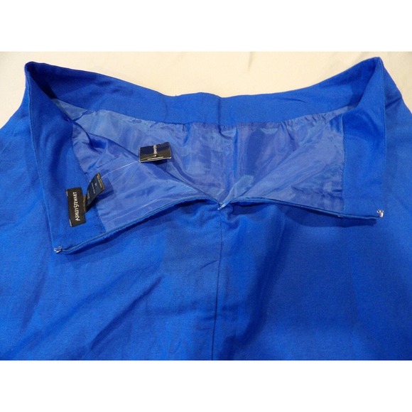 Ashley Stewart 18 Skirt Blue Ramie Rayon Blue Pencil Straight Career Zip Plus - Picture 10 of 11